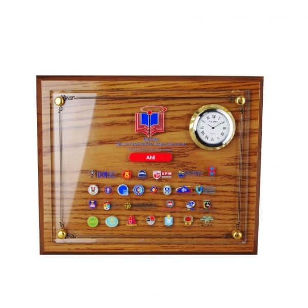 Clock Plaques CL2045 – Wooden Crystal Plaque With Clock