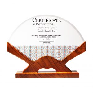 Crystal Plaques CR3097 – Exclusive Fan Wooden Crystal Plaque
