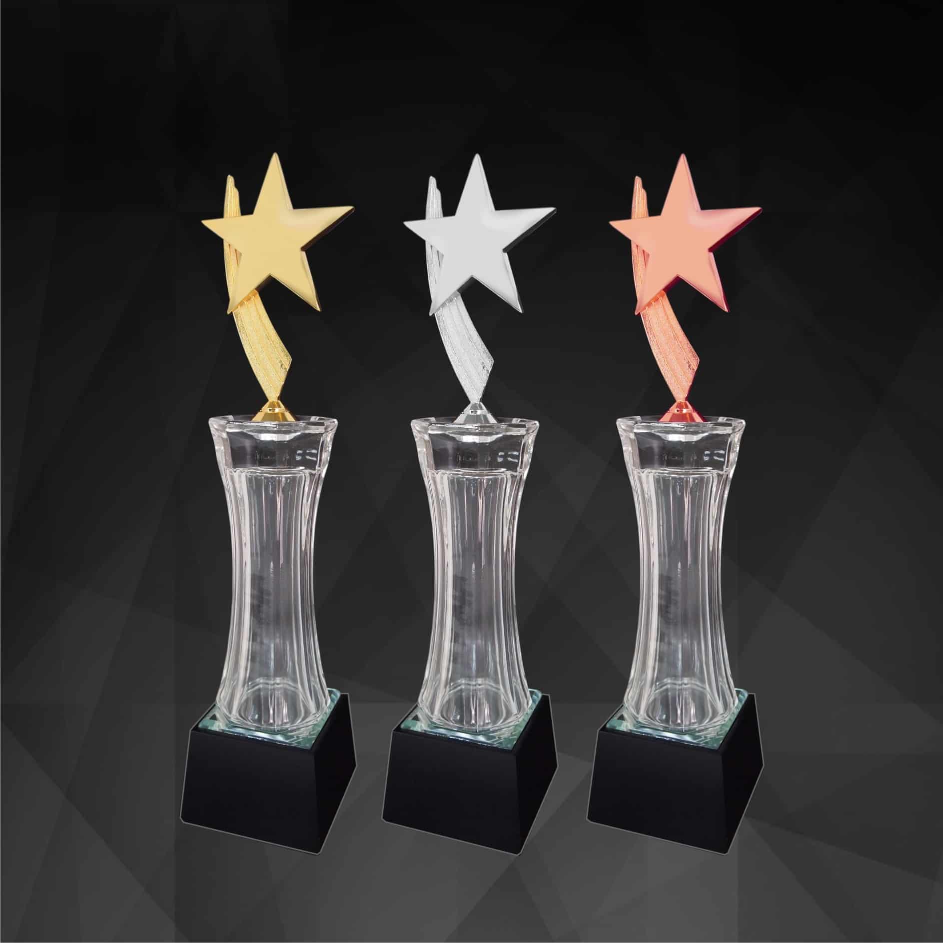 Crystal Trophies CR9155 – Exclusive Crystal Star Trophy (Gold, Silver, Bronze) Crystal Trophies CR9155 – Exclusive Crystal Star Trophy (Gold, Silver, Bronze)