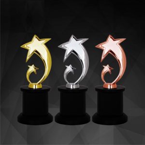 Crystal Trophies CR9194 – Exclusive Star Awards (Gold, Silver, Bronze)