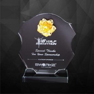 Crystal Plaques CR9218 – Exclusive Crystal Flower Plaques