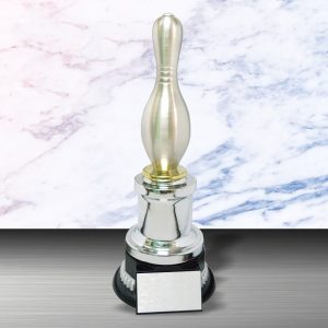Silver Trophies EXWS6033 – Exclusive White Silver Bowling Trophy