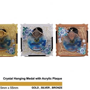 Medals SP5034 – Crystal Hanging Medal with Acrylic Plaque